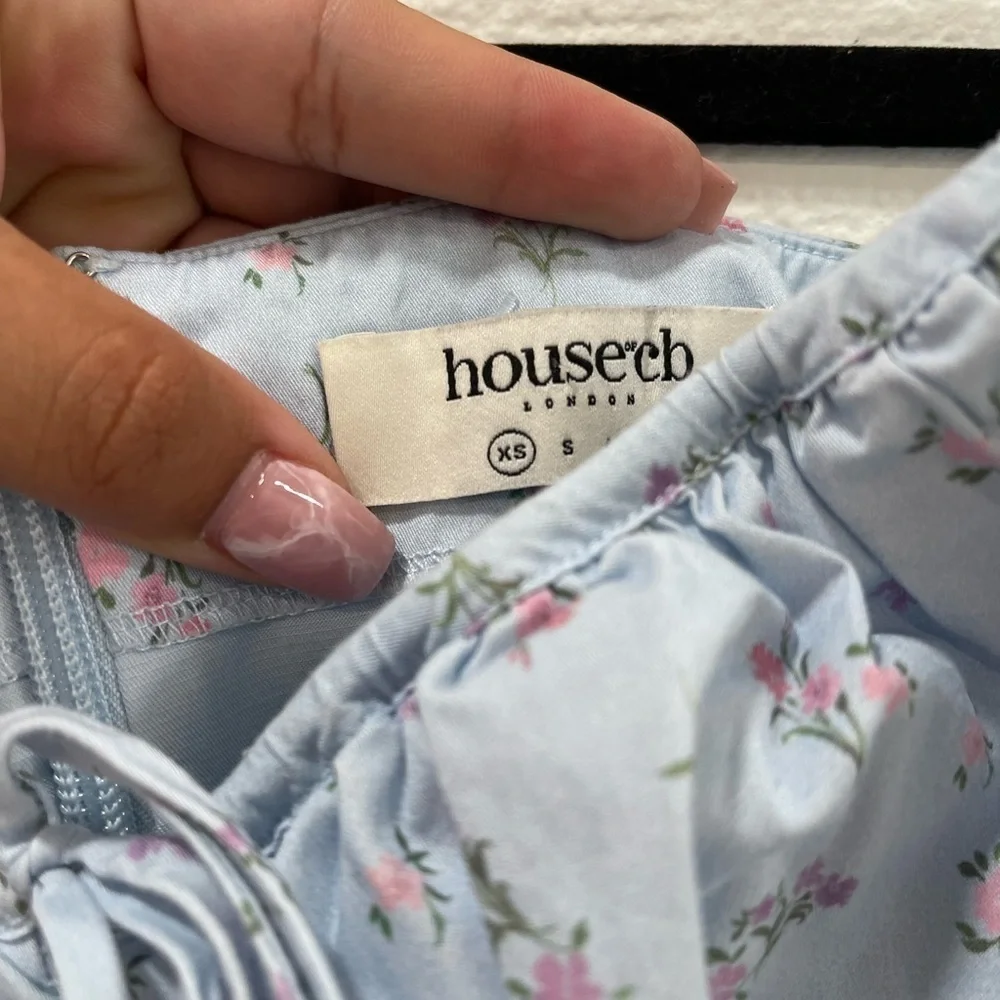 House Of CB Carina Blue Floral Buster Midi Dress - Picture 4 of 6